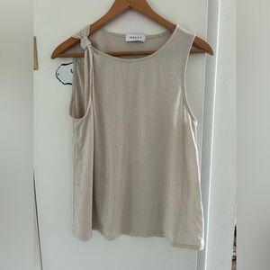 Gilli Cream Sleeveless Top with Shoulder Knot